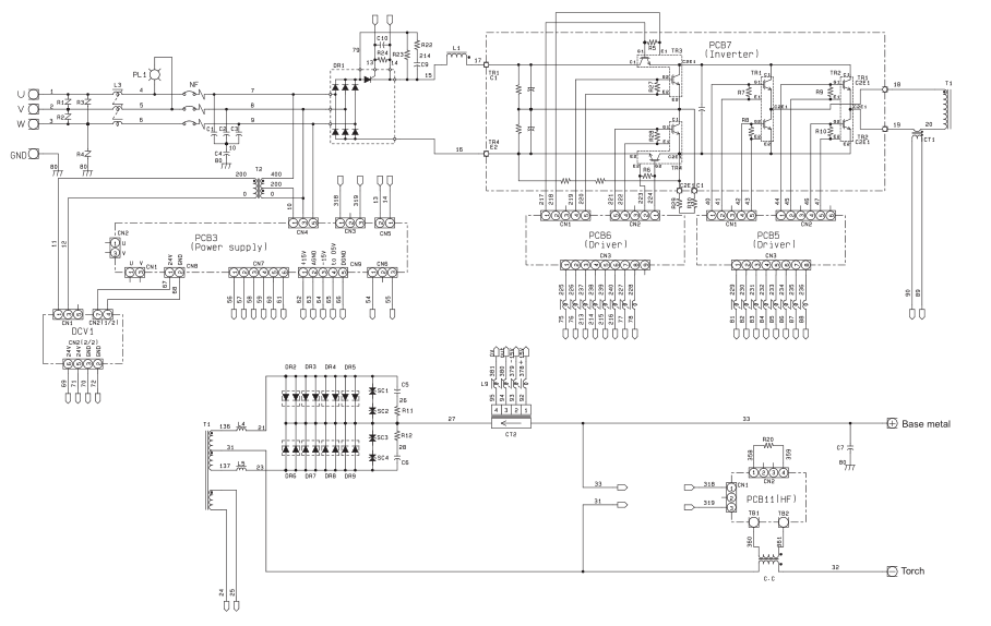 OTC焊機(jī)T500P的電氣圖 OTC焊機(jī)T500P的電氣圖